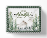 Let the adventure begin baby shower cake topper, cake topper, adventure awaits cake topper,
