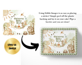 Dinosaur Baby shower cake topper edible image