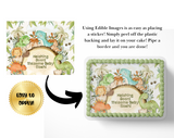 Dinosaur Baby shower cake topper edible image
