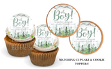 woodland baby shower cake topper edible image