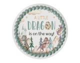 Dragon Baby Shower Cake Topper,  A Little Dragon is on The Way, Boy Dragon Baby Shower, Girl Dragon baby Shower, Watercolor Dragons, Mythical Storybook Baby Shower