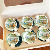 Pooh bear baby shower cupcake toppers