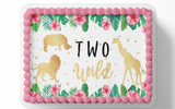 Two Wild Safari Birthday Cake Topper, Safari birthday, Two Wild Cake Topper, Edible Image
