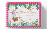LLAMA BIRTHDAY CAKE TOPPER, LLAMA PARTY DECORATION, LLAMA CAKE TOPPER, LLAMA FIRST BIRTHDAY, SHEET CAKE TOPPER EDIBLE IMAGE