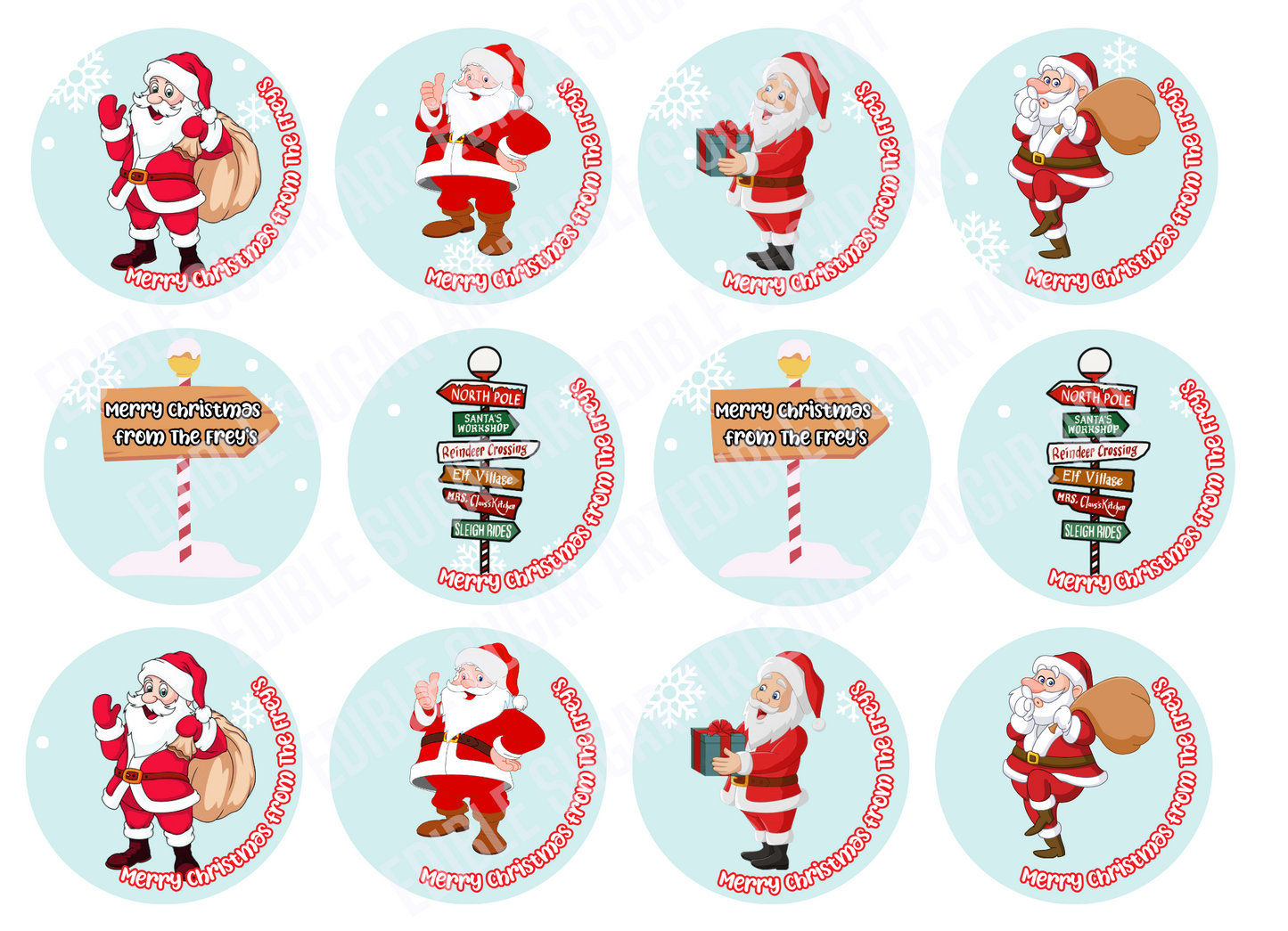 Christmas Cupcake Toppers Christmas Cake Topper Snowman cupcake topper Holiday cake topper Holiday cupcake topper