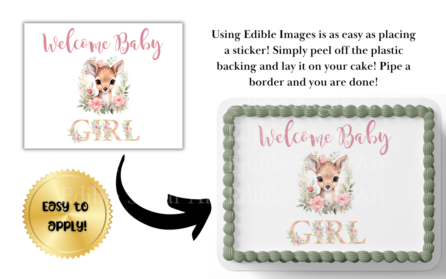 WOODLAND BABY SHOWER CAKE TOPPER, WOODLAND CAKE TOPPER, WOODLAND DECORATIONS, WOODLAND PARTY, EDIBLE IMAGE, EDIBLE PICTURE