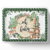 woodland baby shower , woodland cake topper, woodland baby shower sheet cake, sheet cake