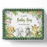 Safari baby shower cake topper, edible image, safari cake topper, jungle baby shower, sheet cake
