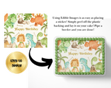 Dinosaur BIRTHDAY cake topper edible image
