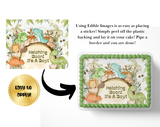 Dinosaur Baby shower cake topper edible image
