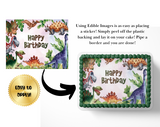 Dinosaur BIRTHDAY cake topper edible image