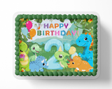 Dinosaur BIRTHDAY cake topper edible image