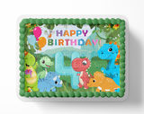 Dinosaur BIRTHDAY cake topper edible image
