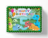 Dinosaur BIRTHDAY cake topper edible image