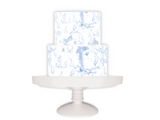 Pooh Bear Toile  Cake Wrap | Personalized Edible Icing Wraps | Boy Baby Shower Theme