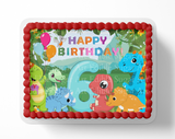 Dinosaur BIRTHDAY cake topper edible image