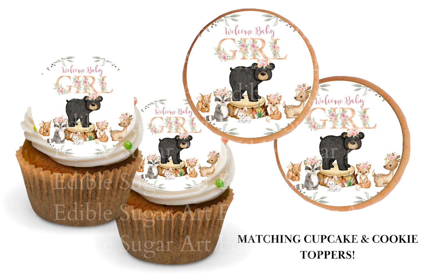 WOODLAND BABY SHOWER CAKE TOPPER, WOODLAND CAKE TOPPER, WOODLAND DECORATIONS, WOODLAND PARTY, EDIBLE IMAGE, EDIBLE PICTURE