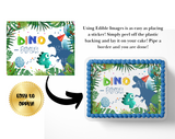 DINO FOUR BIRTHDAY Dinosaur Cake Topper Dinosaur Birthday Edible Image Prehistoric Jurassic Birthday cake