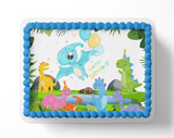 Dinosaur BIRTHDAY cake topper edible image