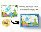 Dinosaur BIRTHDAY cake topper edible image