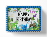 Dinosaur Birthday Cake Topper Edible Image