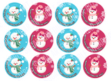 Christmas Cupcake Toppers Christmas Cake Topper Snowman cupcake topper Holiday cake topper Holiday cupcake topper