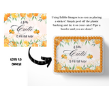 A Little Cutie Is On The Way Baby Shower Cake Topper Orange Tangerine Baby Shower