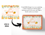 A Little Cutie Is On The Way Baby Shower Cake Topper Orange Tangerine Baby Shower