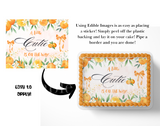 A Little Cutie Is On The Way Baby Shower Cake Topper Orange Tangerine Baby Shower
