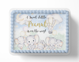 A Sweet Little Peanut Is On The Way Elephant Baby Shower, Elphant Cake Topper, Cute Elephants, Baby Elephants, Edible image, Sheet cake decorations