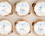 Baptism Cupcake Toppers Edible Baptism Cake Topper Christening Cupcake Topper