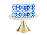 Mediterranean Tiles, Blue and White Tile Edible Paper, Italy, Italian Blue Tile, Icing Image, Italian, Greek, Moroccan Tiles