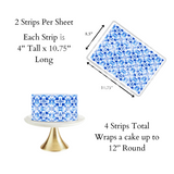 Mediterranean Tiles, Blue and White Tile Edible Paper, Italy, Italian Blue Tile, Icing Image, Italian, Greek, Moroccan Tiles