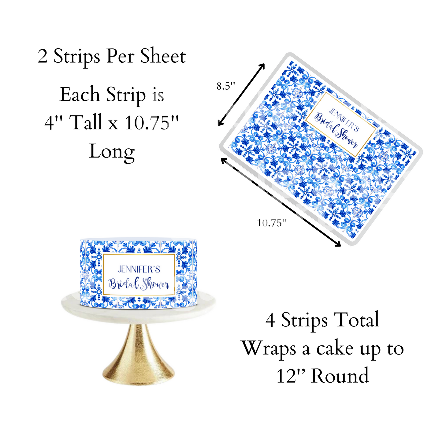 Mediterranean Tiles, Blue and White Tile Edible Paper, Italy, Italian Blue Tile, Icing Image, Italian, Greek, Moroccan Tiles