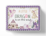 Dragon Baby Shower Cake Topper,  A Little Dragon is on The Way, Boy Dragon Baby Shower, Girl Dragon baby Shower, Watercolor Dragons, Mythical Storybook Baby Shower