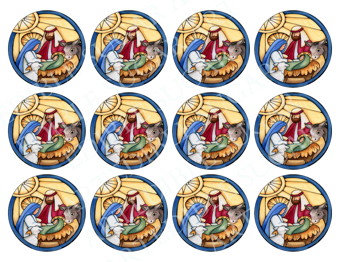 Christmas Nativity Cupcake Toppers Christmas Cake Topper Snowman cupcake topper Holiday cake topper Holiday cupcake topper