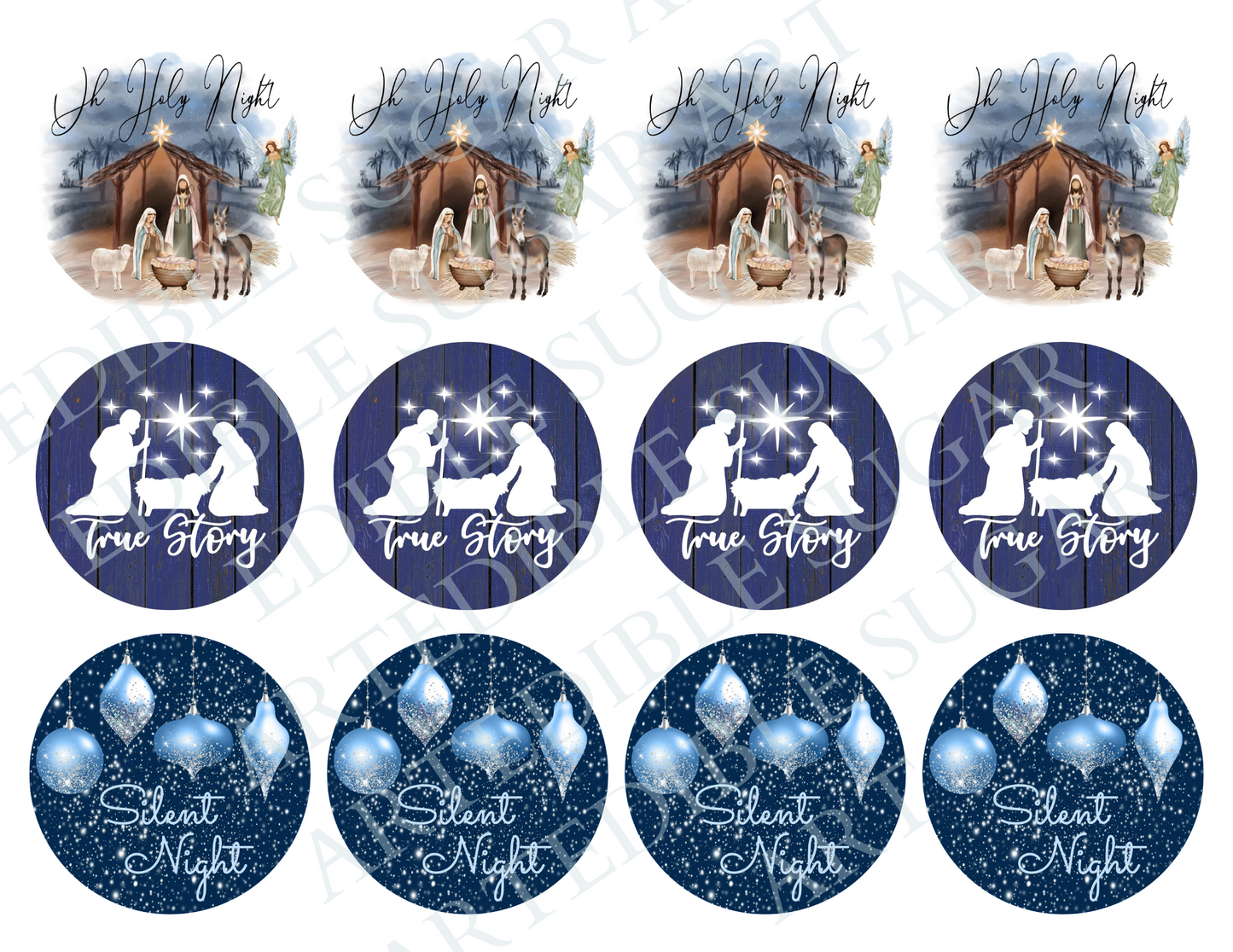 NATIVITY Christmas Cupcake Toppers Christmas Cake Topper Snowman cupcake topper Holiday cake topper Holiday cupcake topper