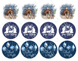 NATIVITY Christmas Cupcake Toppers Christmas Cake Topper Snowman cupcake topper Holiday cake topper Holiday cupcake topper