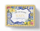 Mediterranean Tile Lemon Bridal Shower Cake Topper – Edible Image for Bridal Shower Cake, Italian Lemon Theme Party
