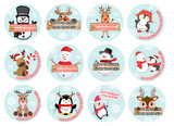 Christmas Cupcake Toppers Christmas Cake Topper Snowman cupcake topper Holiday cake topper Holiday cupcake topper