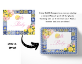 Oh Baby Lemon Mediterranean Tile Baby Shower Cake Topper