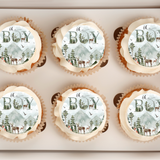 Adventure begins baby shower cupcake toppers