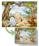 Pooh Bear Baby SHower CAke Topper, Pooh Bear Cake Topper, Sheet Cake decorations