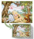 Pooh Bear Baby SHower CAke Topper, Pooh Bear Cake Topper, Sheet Cake decorations