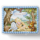 Pooh Bear Baby SHower CAke Topper, Pooh Bear Cake Topper, Sheet Cake decorations