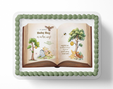 Pooh Bear Baby Shower Cake Topper, Vintage pooh bear, vintage book, Vintage pooh bear book, Sheet cake topper