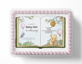 Pooh Bear Baby Shower cake topper, Pooh Baer cake topper, A sweet baby girl is on her way