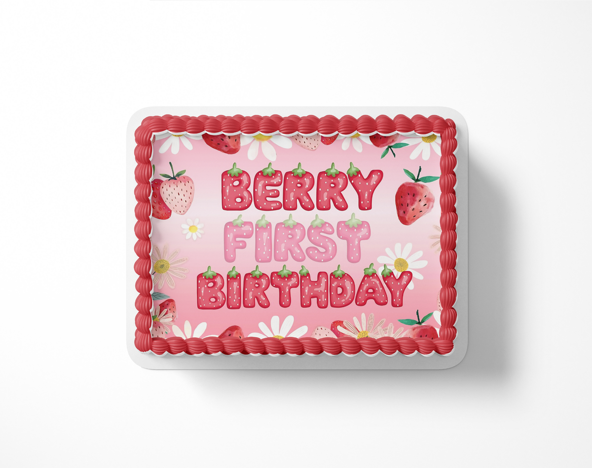 My Berry First Birthday Cake Topper, Strawberry Birthday cake Topper ...