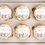 A Sweet Baby Girl Is On Her Way, Safari Cupcake Toppers, Safari Baby Shower
