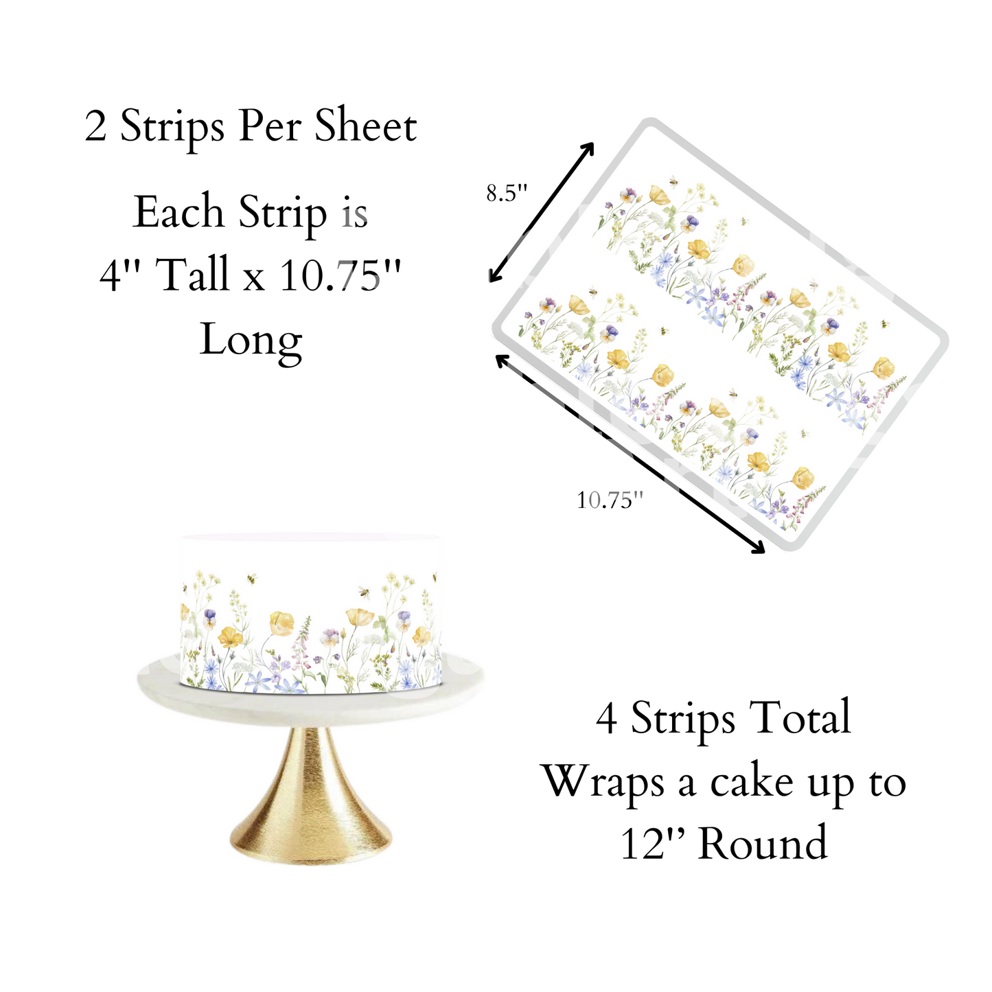 Spring Bridal Shower, Spring Baby Shower, Cake Topper, Floral Cake Topper, Spring Flowers, Summer Cake Topper
